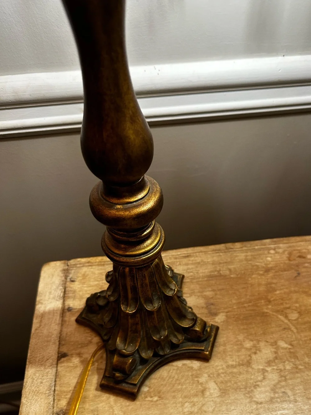 2 Elegant Ruffled Amber Table Lamp with Crystal Fringe - Home Accents